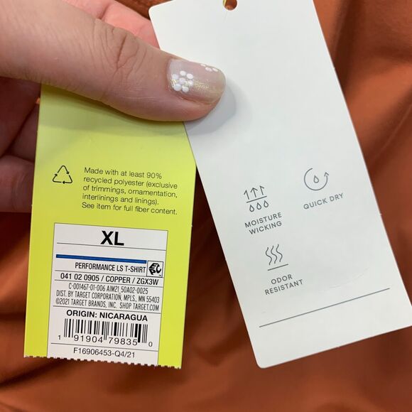 All In Motion Shirt Mens XL Extra Large Spice Performance Long Sleeve Quick Dry - Picture 10 of 12